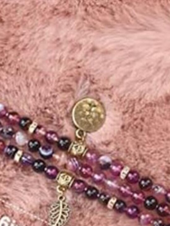 NEW Purple Natural Stone Beaded Apple Watch Band main image 4